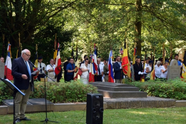 Commémoration du centenaire au cimetière 14/18 de Tarcienne, ce 04 août 2018